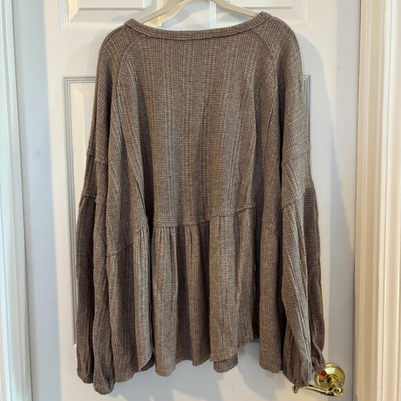 Arula Brown Babydoll Top - Picture 2 of 6